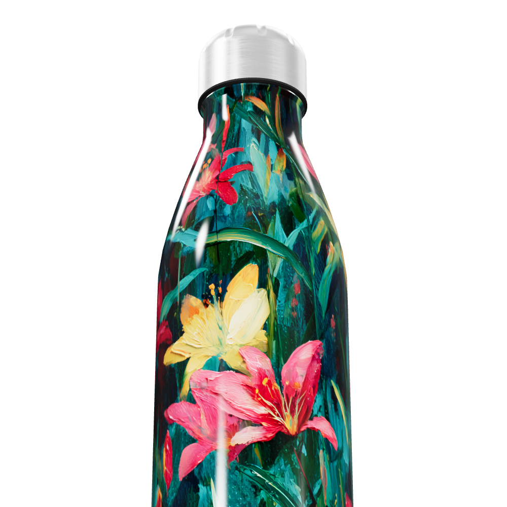 Garrafa Inox Flores Coloridas 500ml