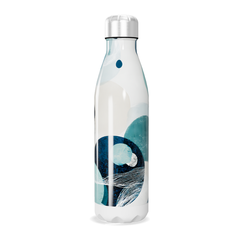 Garrafa Inox - Estampa Azul e Branca