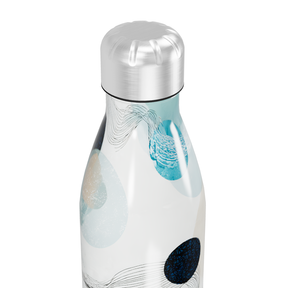 Garrafa Inox - Estampa Azul e Branca