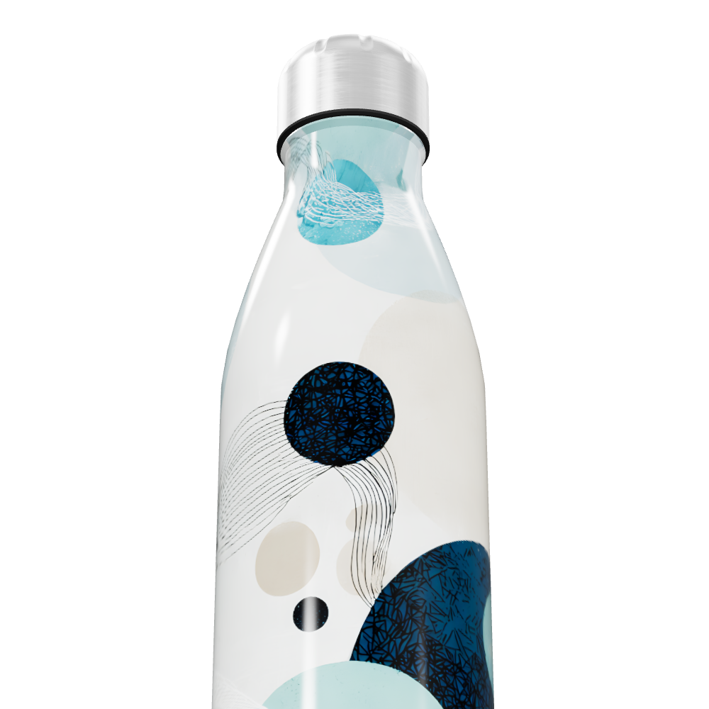 Garrafa Inox - Estampa Azul e Branca