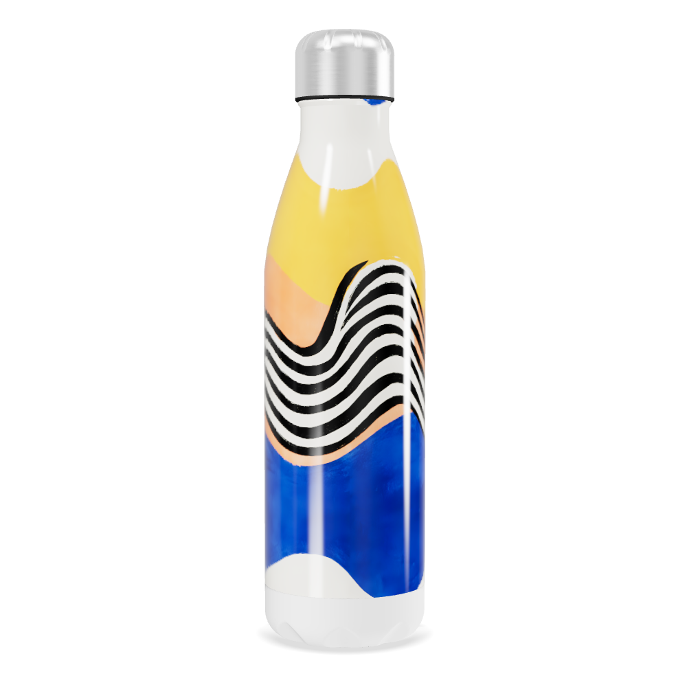 Garrafa Inox - Estampa Colorida Ondas