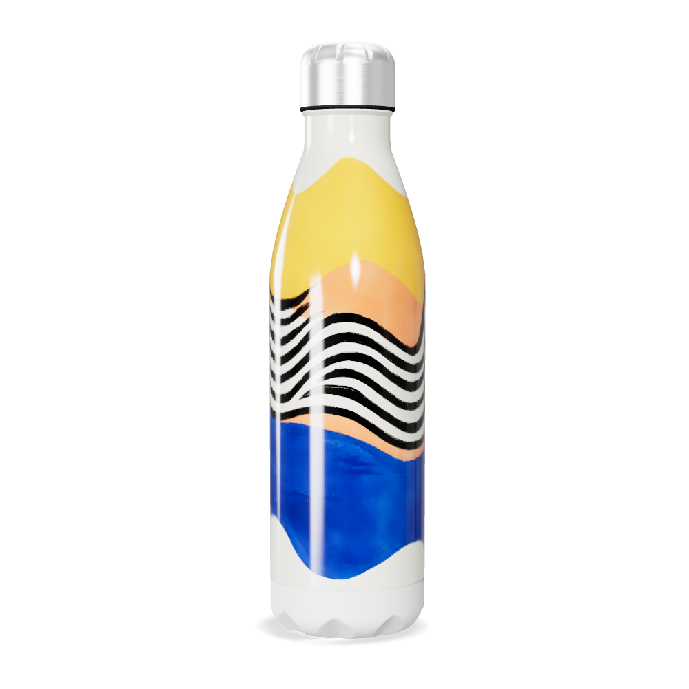 Garrafa Inox - Estampa Colorida Ondas