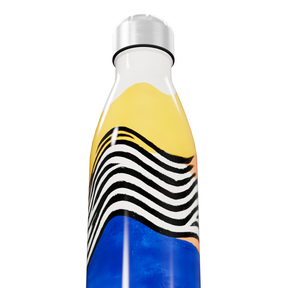 Garrafa Inox - Estampa Colorida Ondas