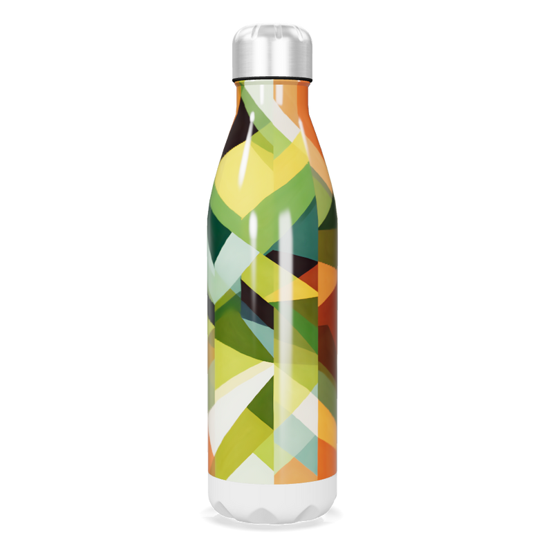 Garrafa Inox - Estampa Geométrica Colorida