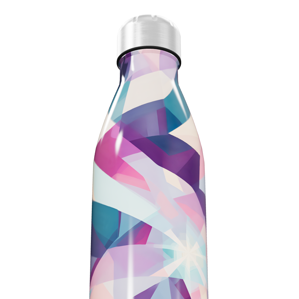 Garrafa Inox - Estampa Geométrica Colorida