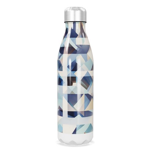 Garrafa Inox - Estampa Geométrica Azul