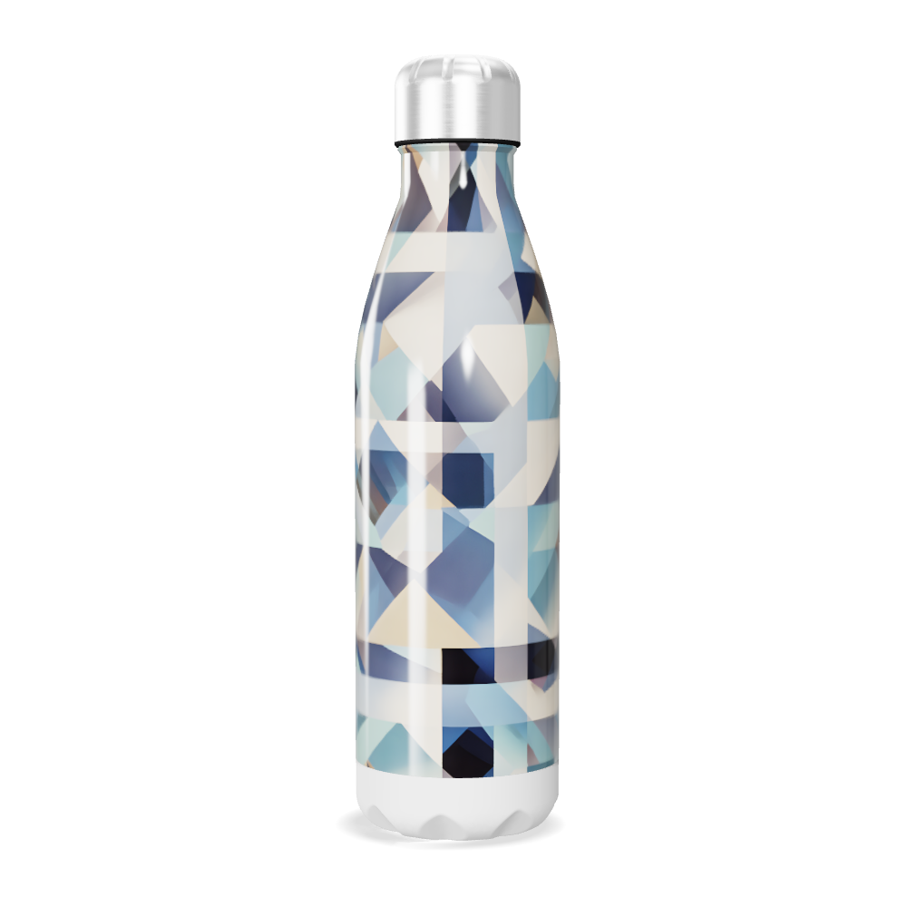 Garrafa Inox - Estampa Geométrica Azul