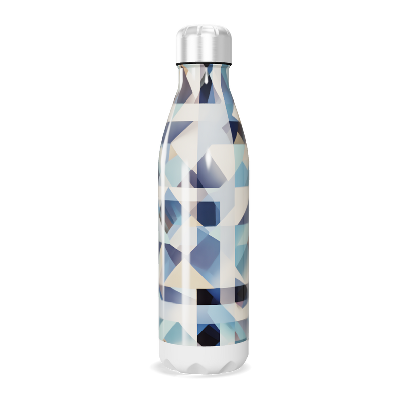 Garrafa Inox - Estampa Geométrica Azul