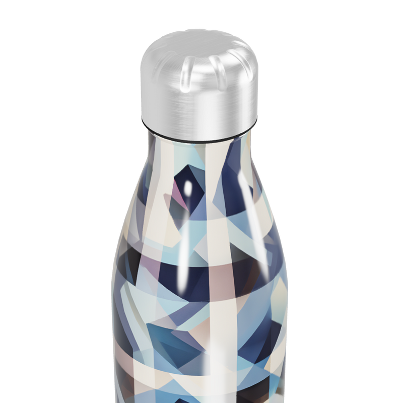 Garrafa Inox - Estampa Geométrica Azul