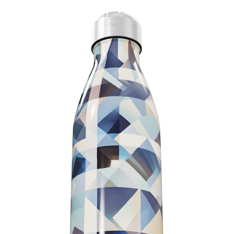Garrafa Inox - Estampa Geométrica Azul