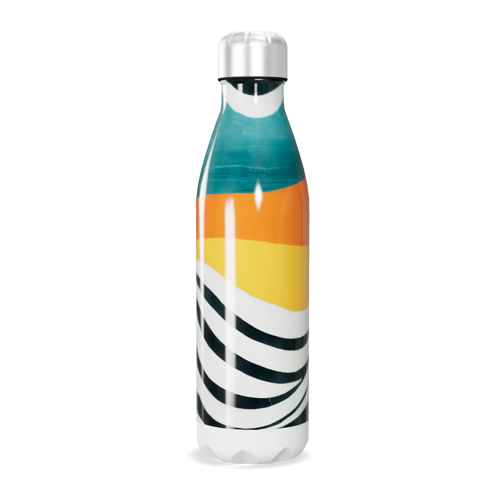 Garrafa Inox Estampa Listrada Colorida