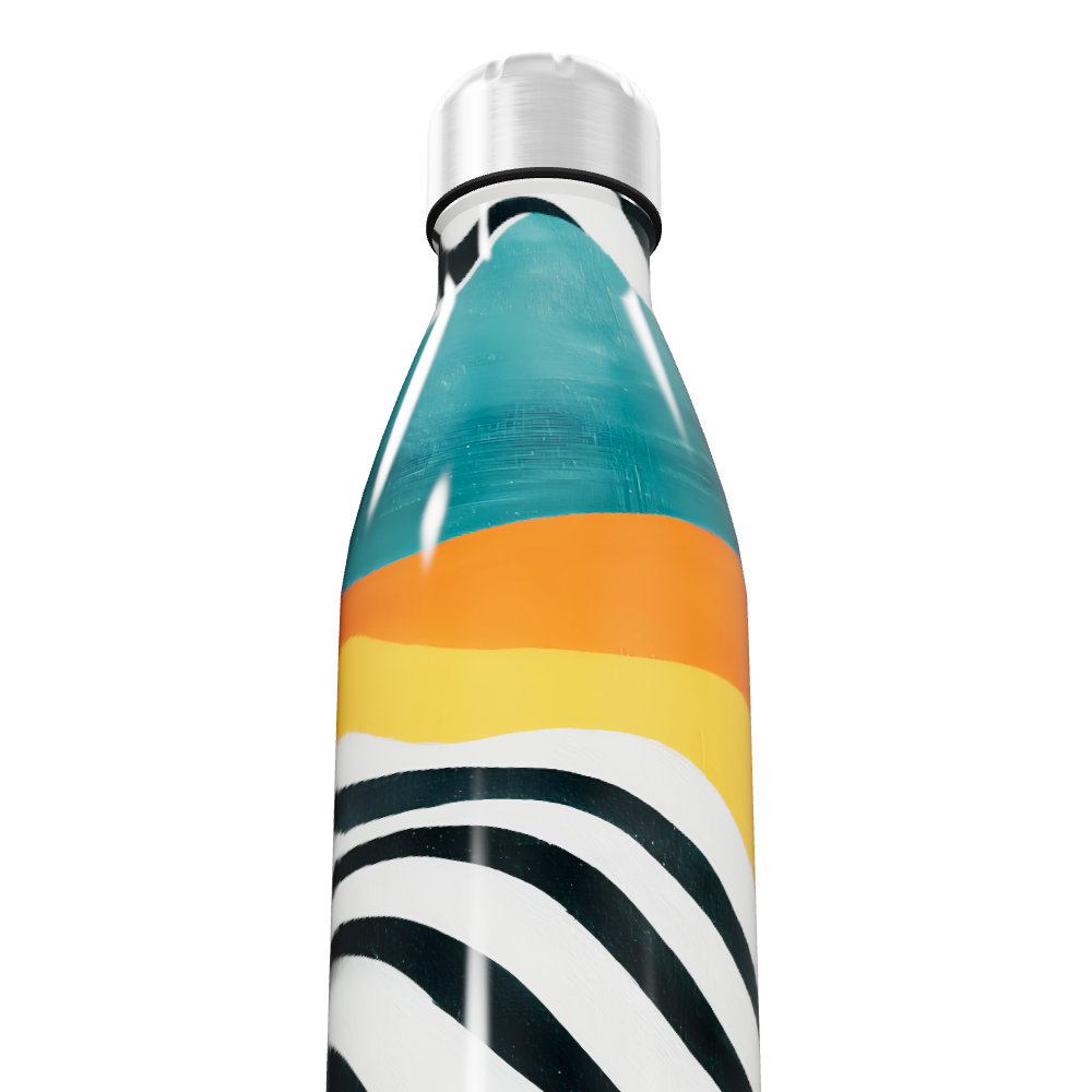 Garrafa Inox Estampa Listrada Colorida