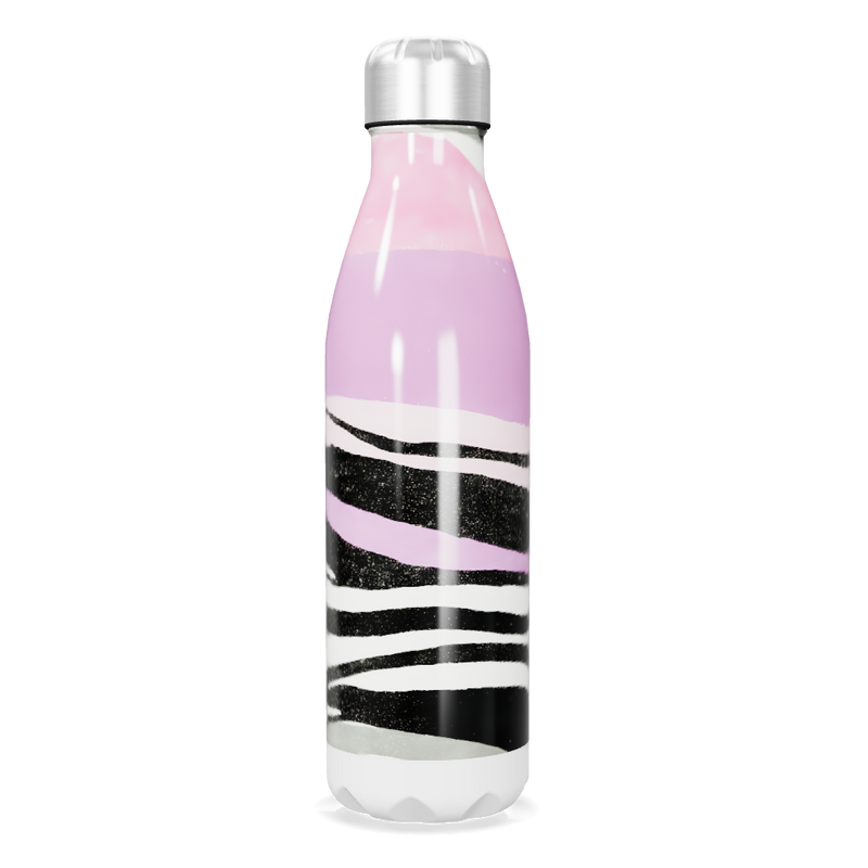 Garrafa Inox Listrada Rosa e Preta