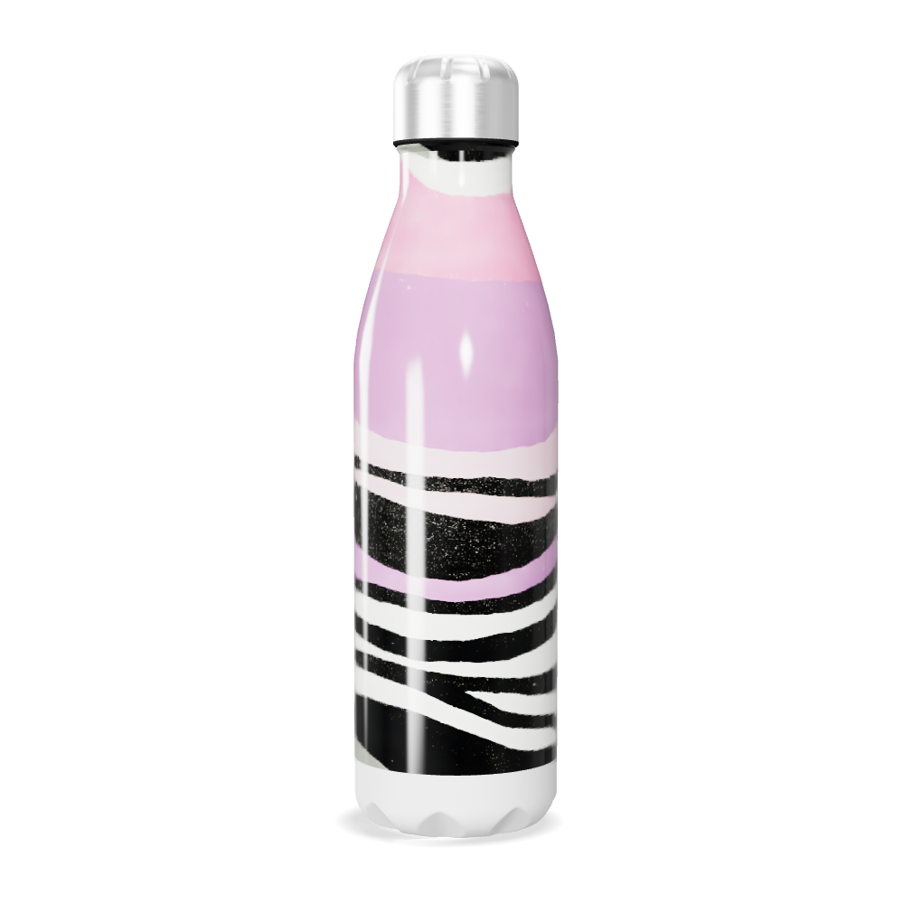 Garrafa Inox Listrada Rosa e Preta