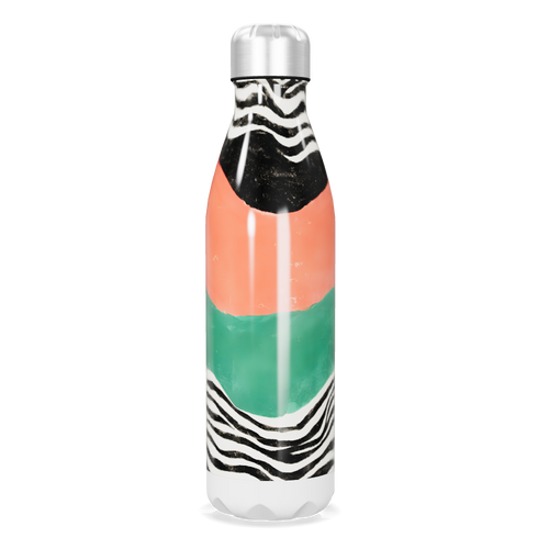 Garrafa Inox Colorida Listras Zebrada