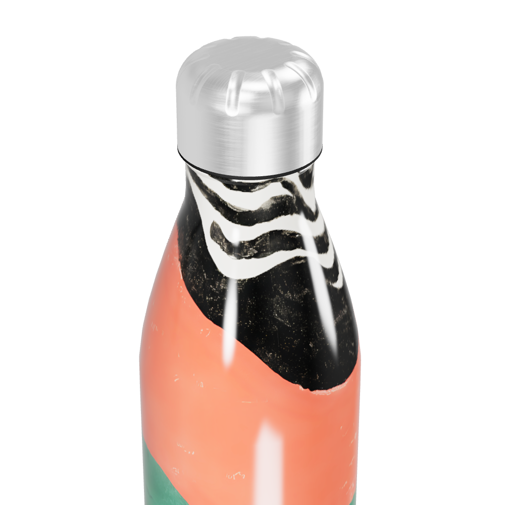 Garrafa Inox Colorida Listras Zebrada