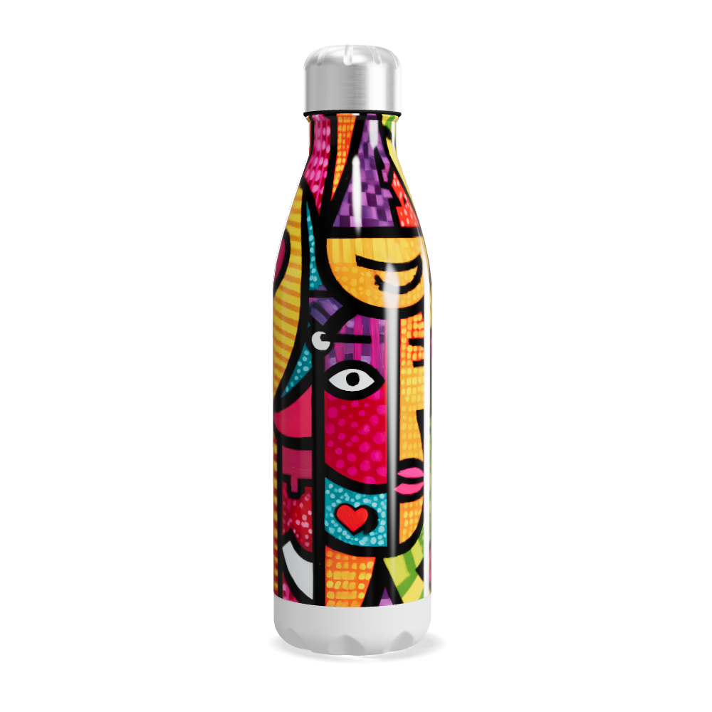 Garrafa Inox - Estampa Colorida Faces