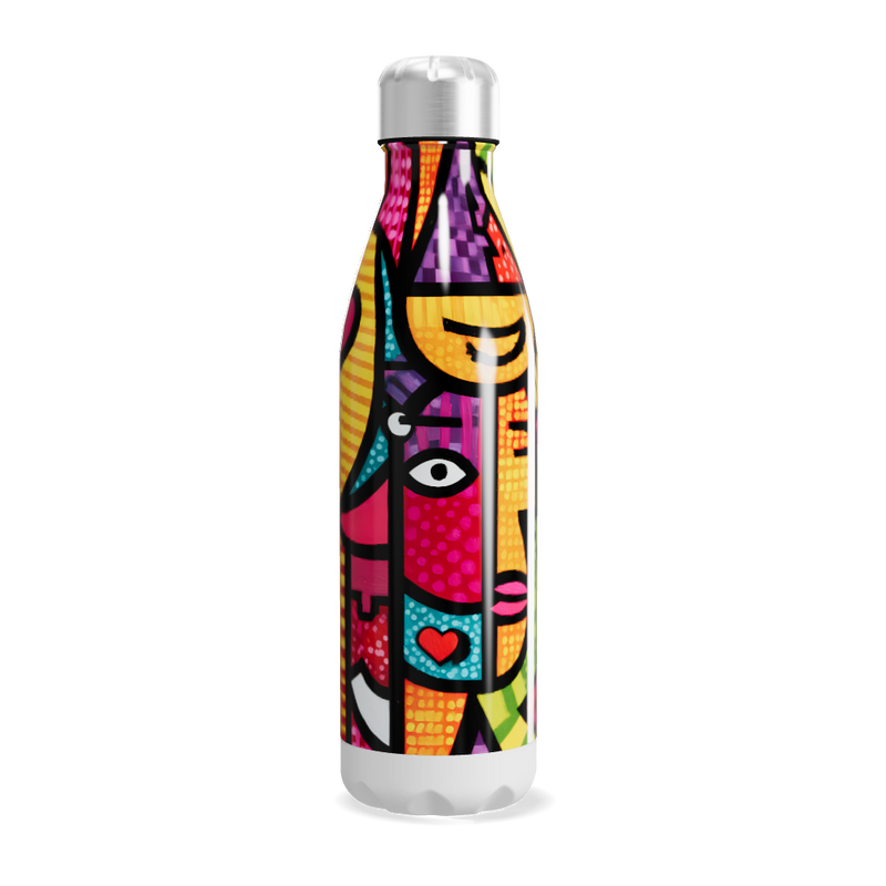 Garrafa Inox - Estampa Colorida Faces