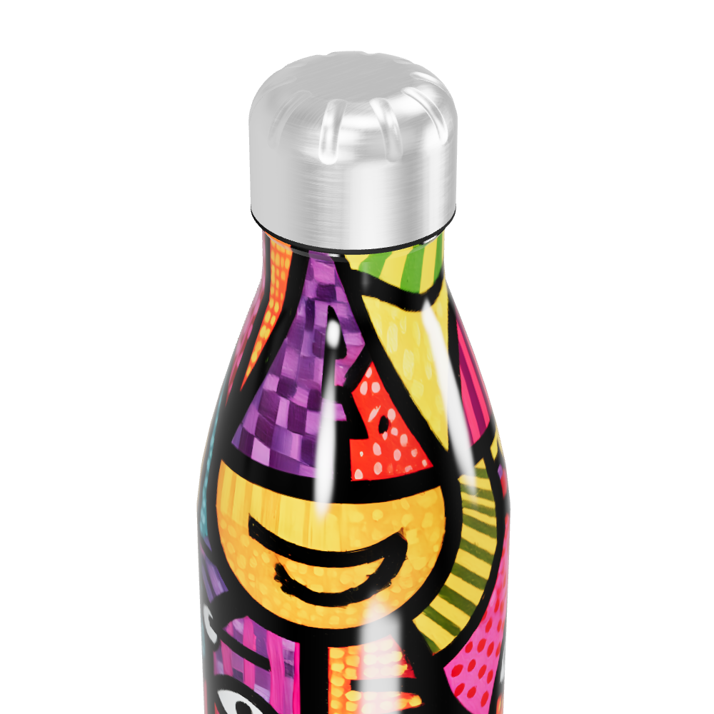 Garrafa Inox - Estampa Colorida Faces