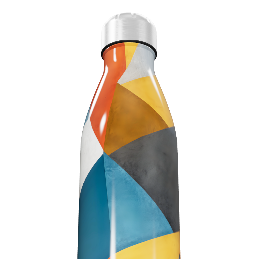 Garrafa Inox - Colorida com Estampa Geométrica