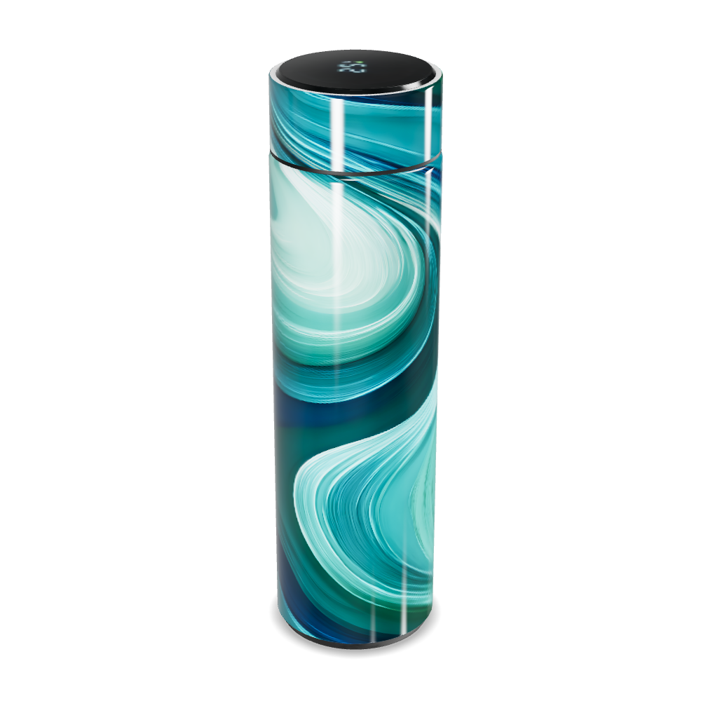 Garrafa Térmica Touch - Design Abstrato Verde