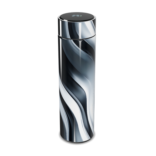 Garrafa Térmica Touch - Preto e Branco Marmorizado