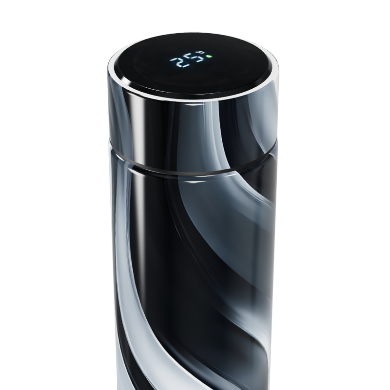 Garrafa Térmica Touch - Preto e Branco Marmorizado