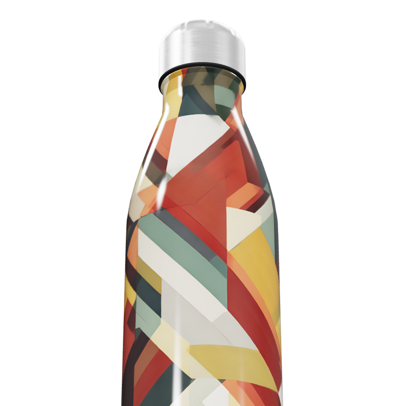 Garrafa Inox - Estampa Geométrica Colorida