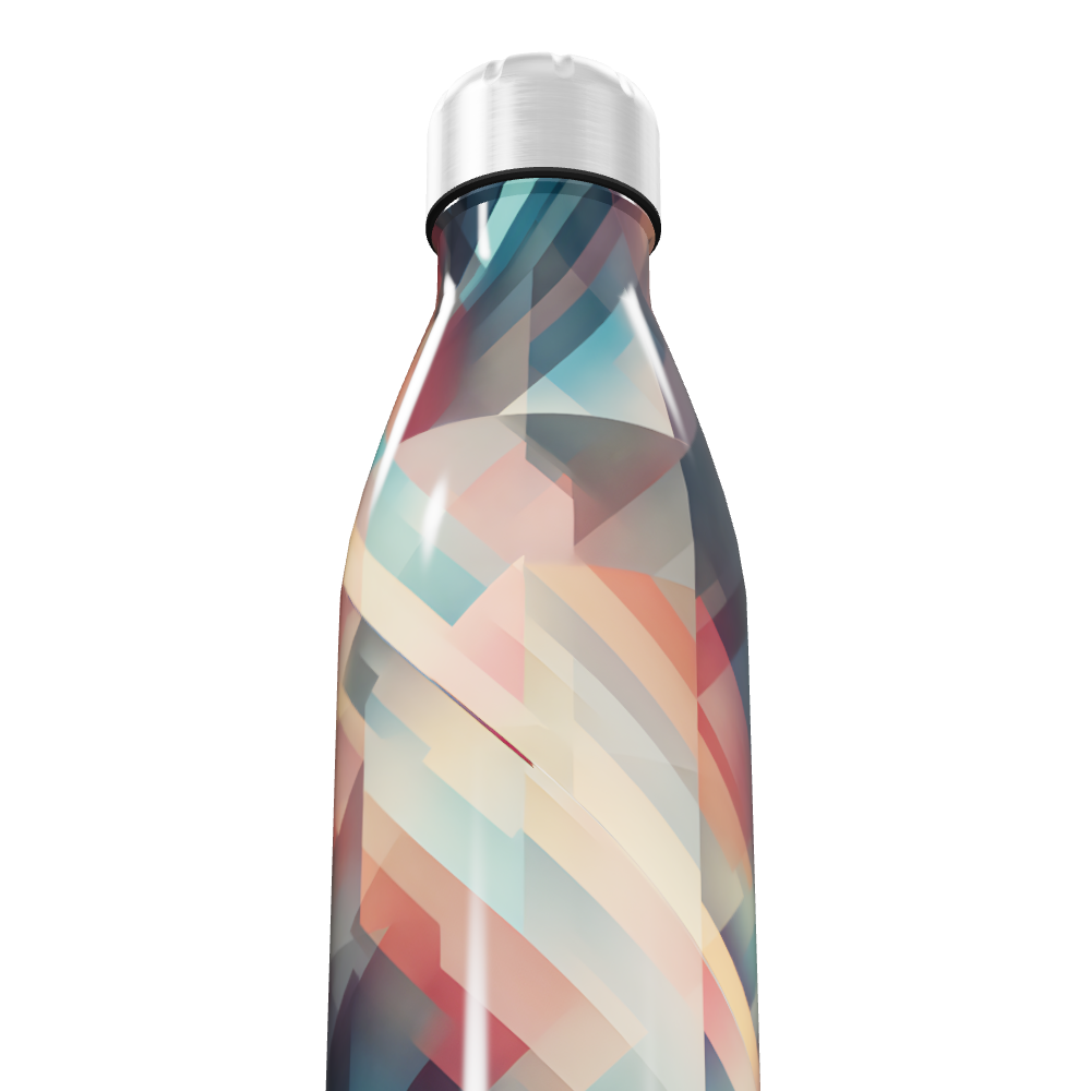 Garrafa Inox - Estampa Geométrica Colorida