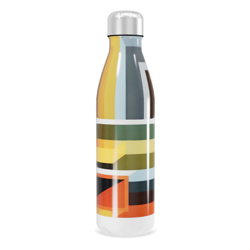 Garrafa Inox - Estampa Geométrica Colorida