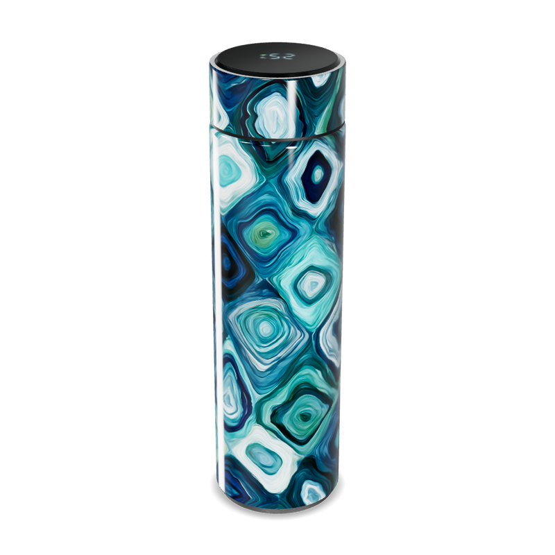 Garrafa Térmica Touch - Estampa Geométrica Azul