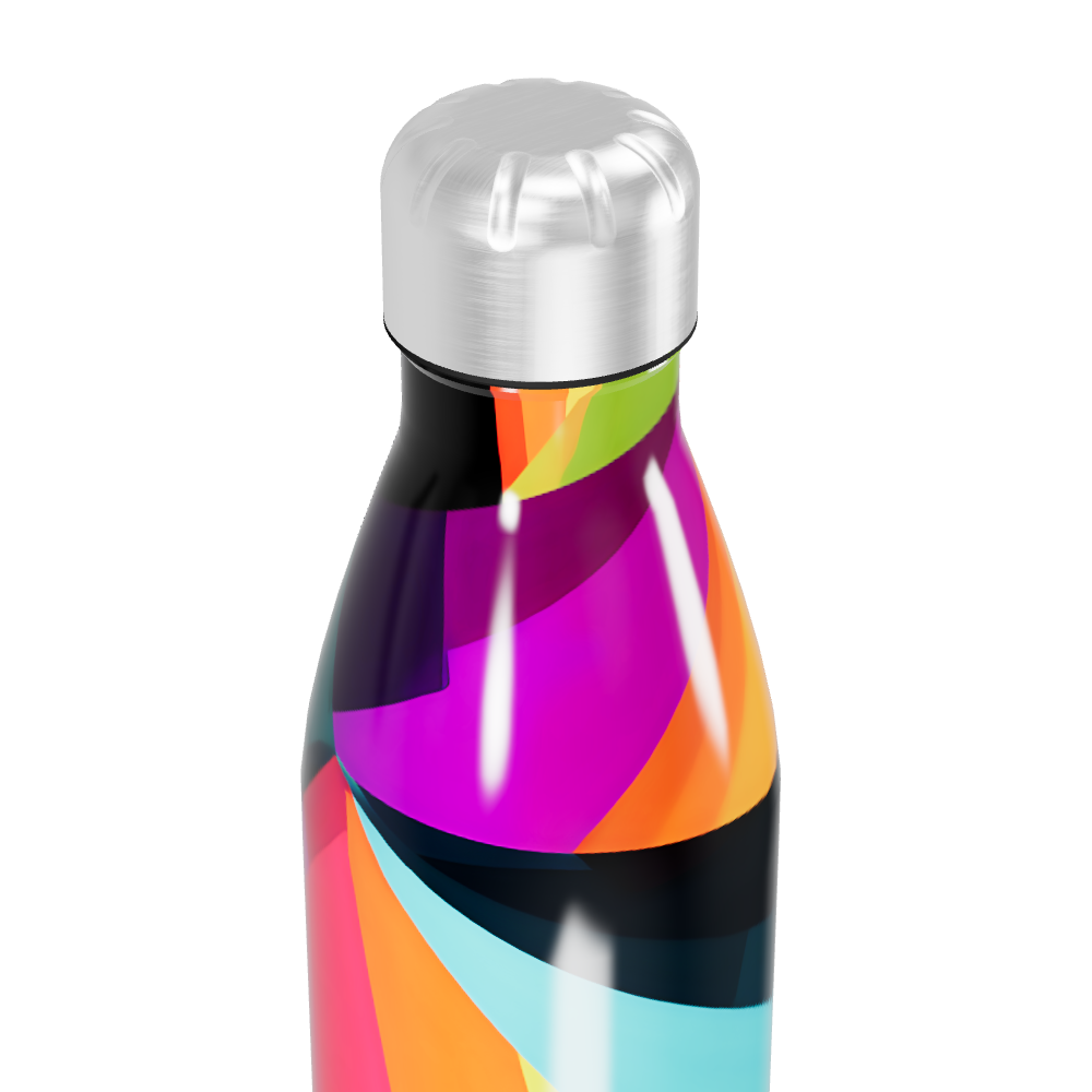 Garrafa Inox - Colorida com Estampa Geométrica