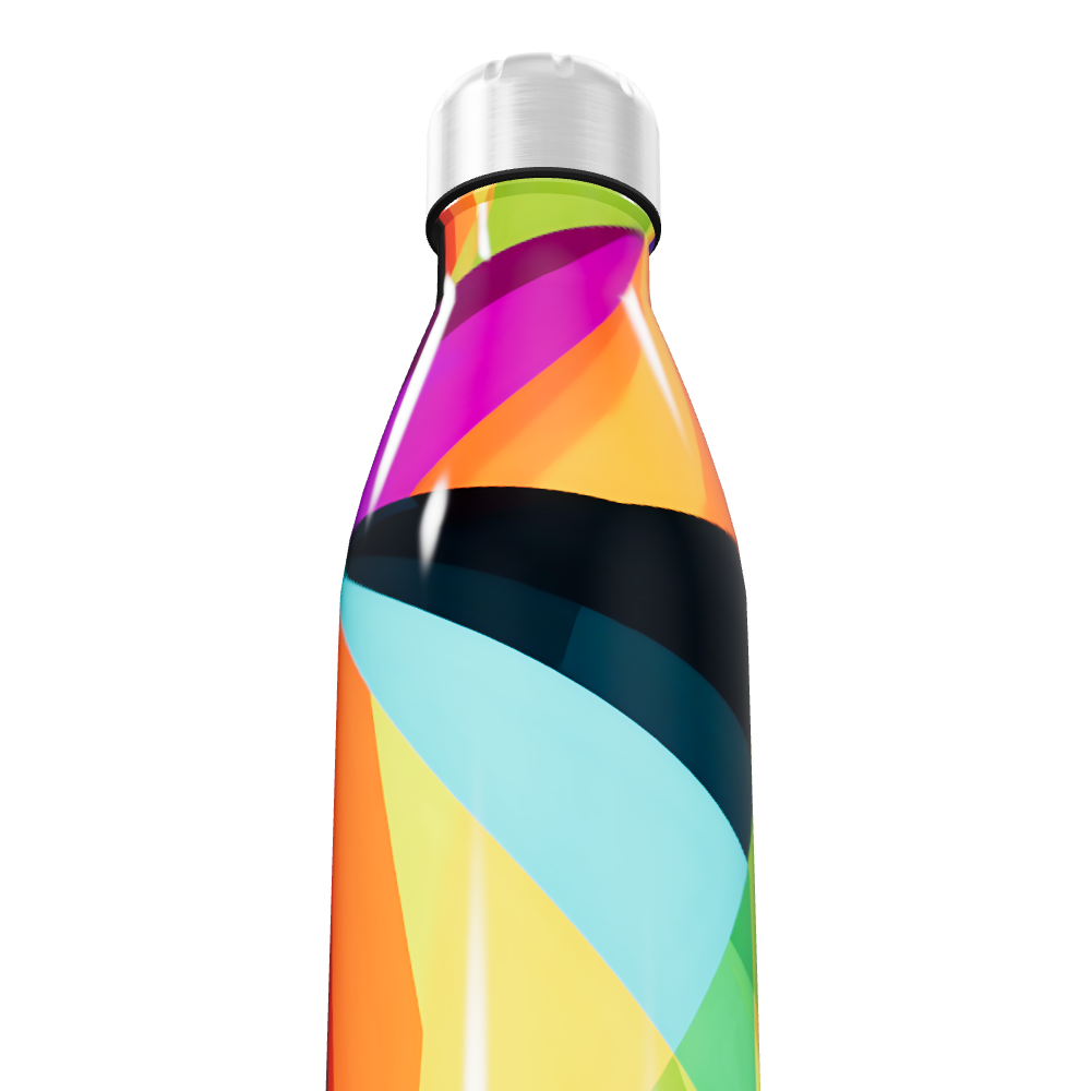 Garrafa Inox - Colorida com Estampa Geométrica