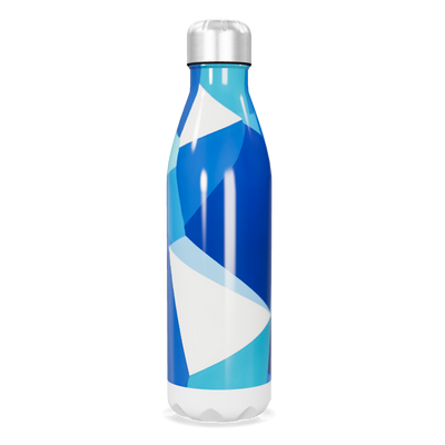 Garrafa Inox - Design Azul e Branco