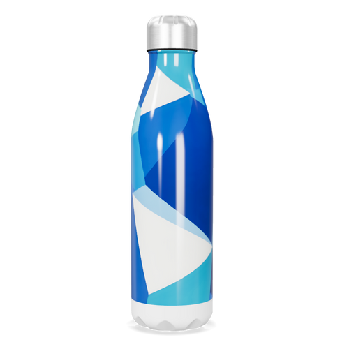 Garrafa Inox - Design Azul e Branco