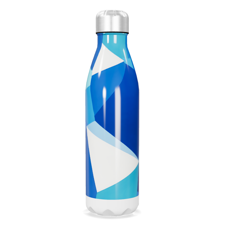 Garrafa Inox - Design Azul e Branco