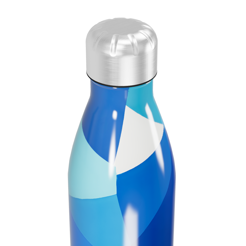Garrafa Inox - Design Azul e Branco