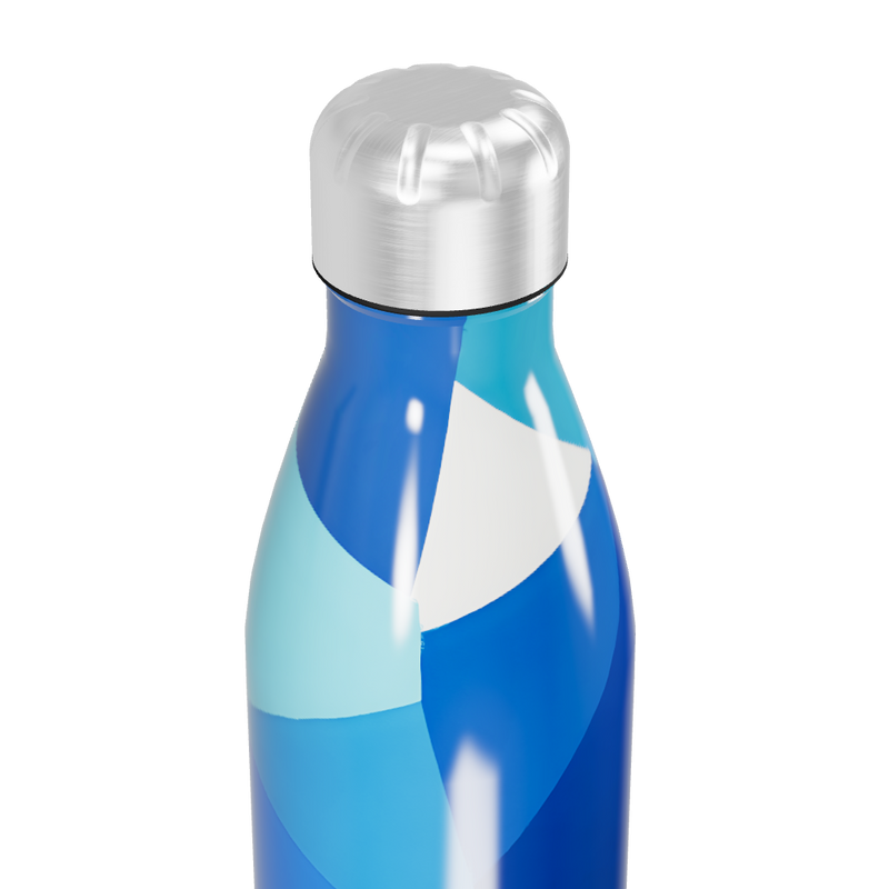 Garrafa Inox - Design Azul e Branco