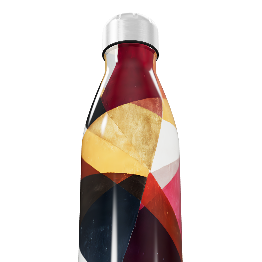 Garrafa Inox - Estampa Geométrica Colorida