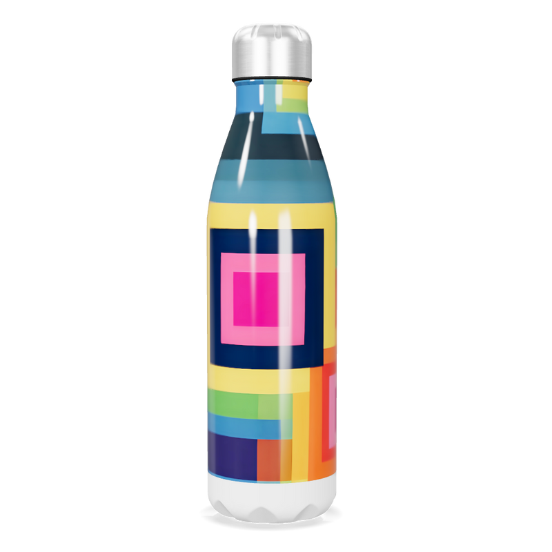 Garrafa Inox - Estampa Geométrica Colorida