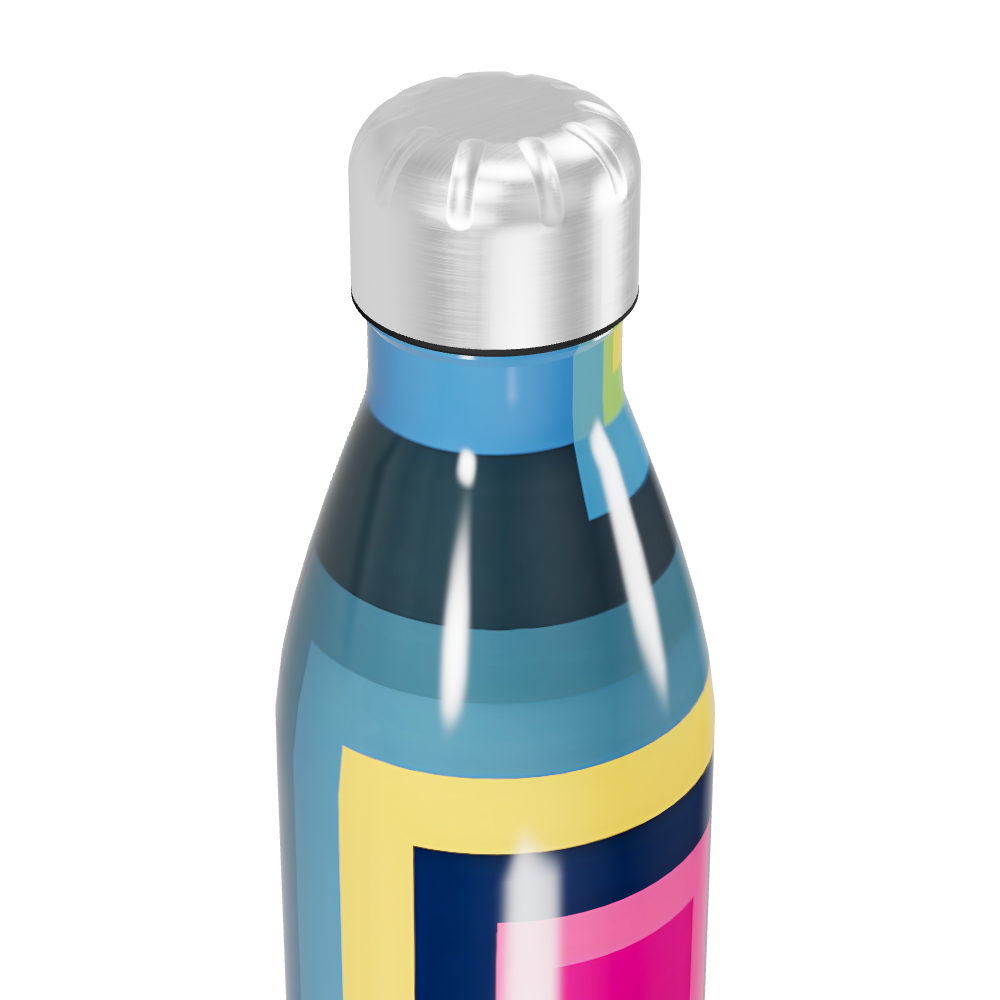 Garrafa Inox - Estampa Geométrica Colorida