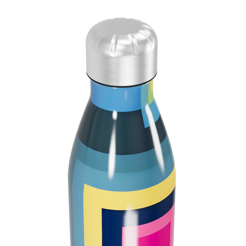 Garrafa Inox - Estampa Geométrica Colorida