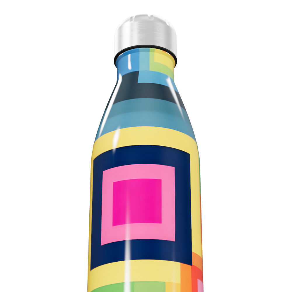 Garrafa Inox - Estampa Geométrica Colorida