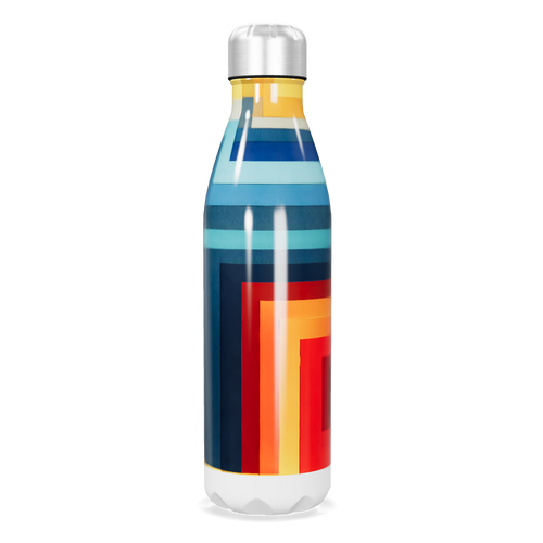 Garrafa Inox - Colorida com Listras Modernas