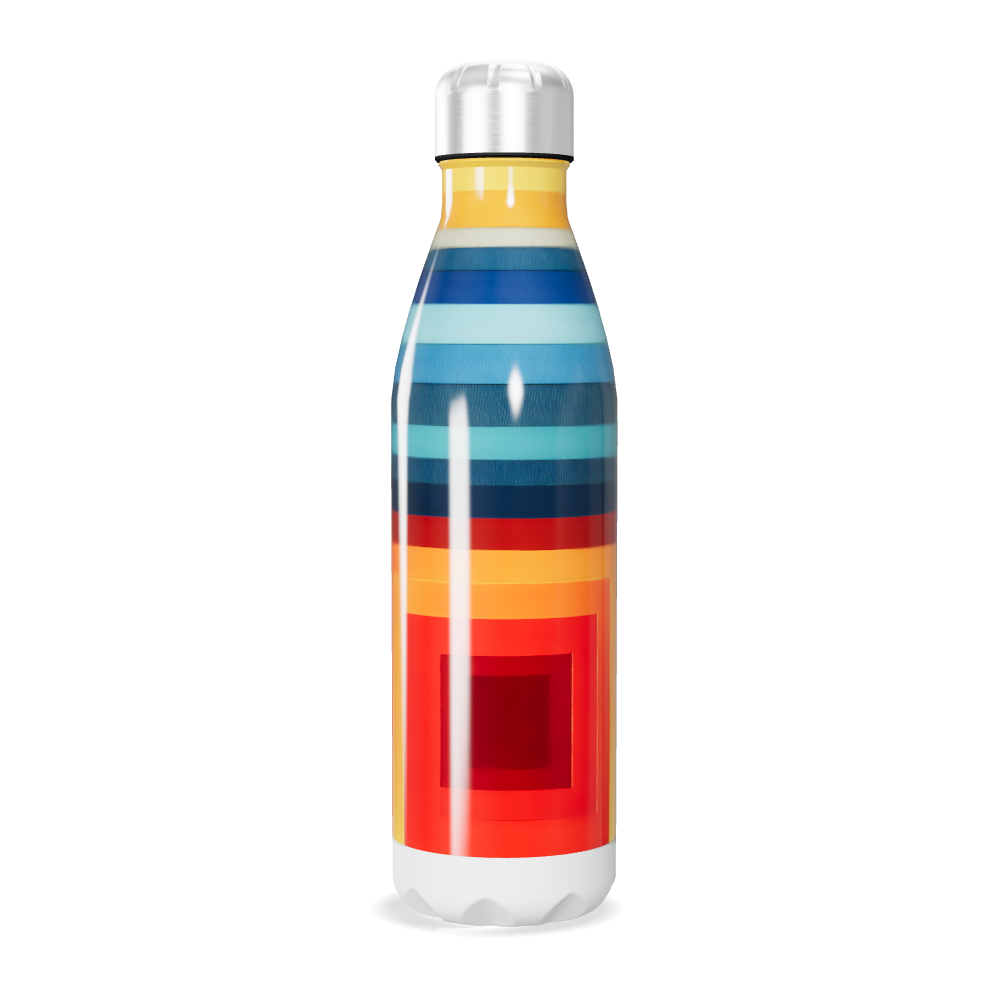 Garrafa Inox - Colorida com Listras Modernas