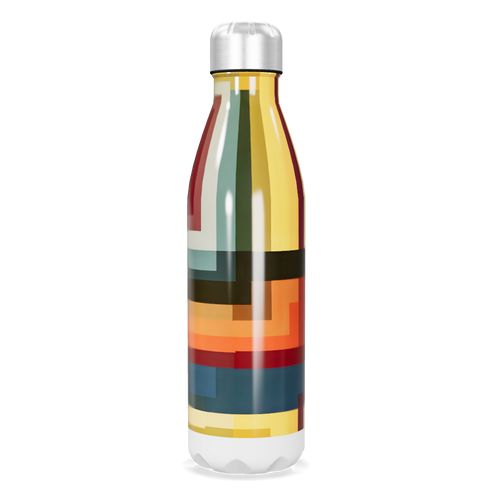 Garrafa Inox - Estampa Geométrica Colorida