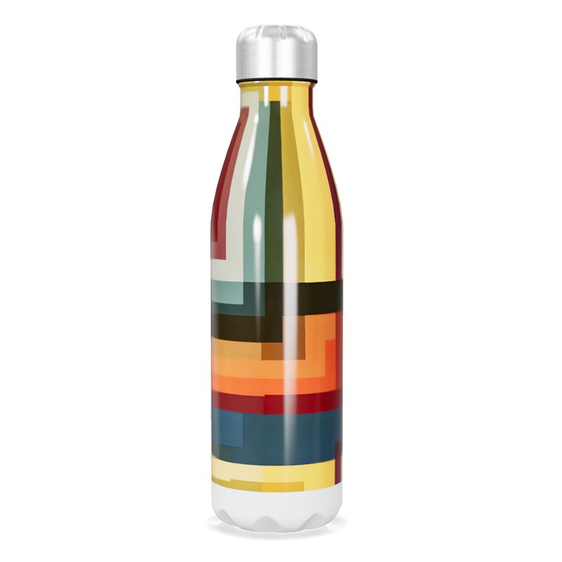 Garrafa Inox - Estampa Geométrica Colorida