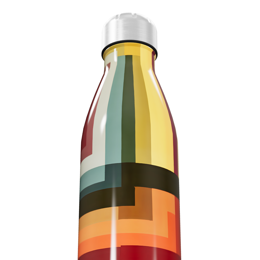 Garrafa Inox - Estampa Geométrica Colorida