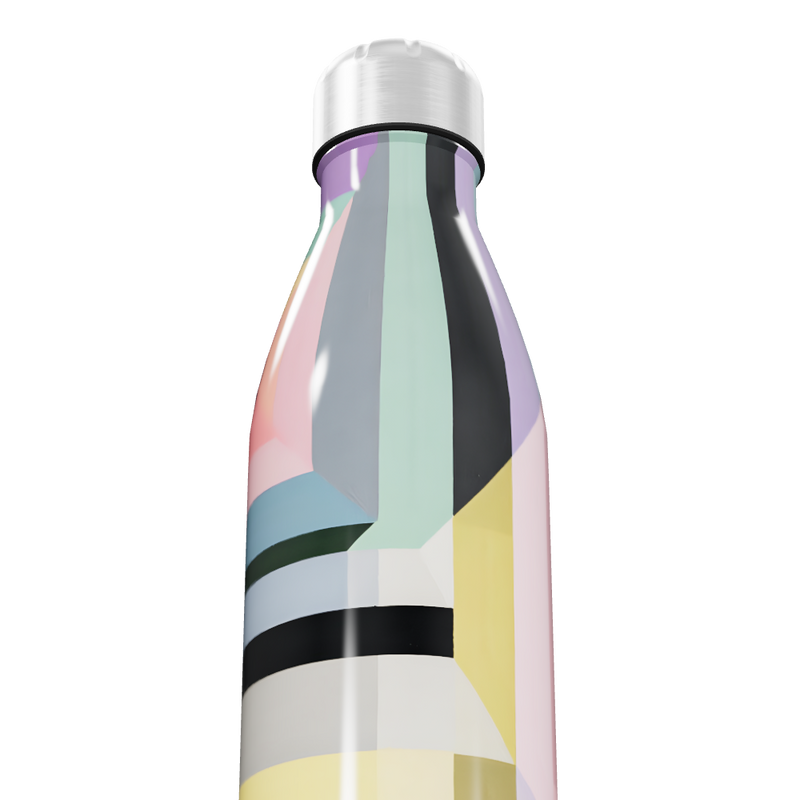 Garrafa Inox - Colorida com Estampa Geométrica