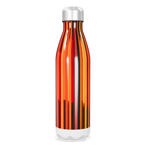 Garrafa Inox - Listrada Vermelha e Laranja